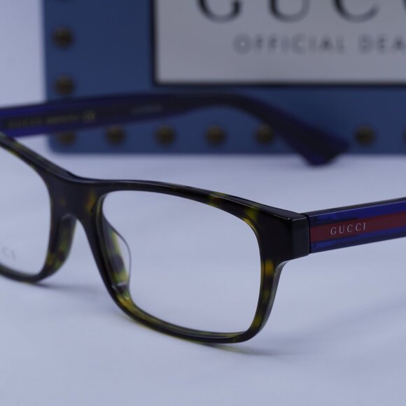 Gucci GG0006OA 003 Rectangle Eyeglasses - Havana 55mm - Picture 2 of 11
